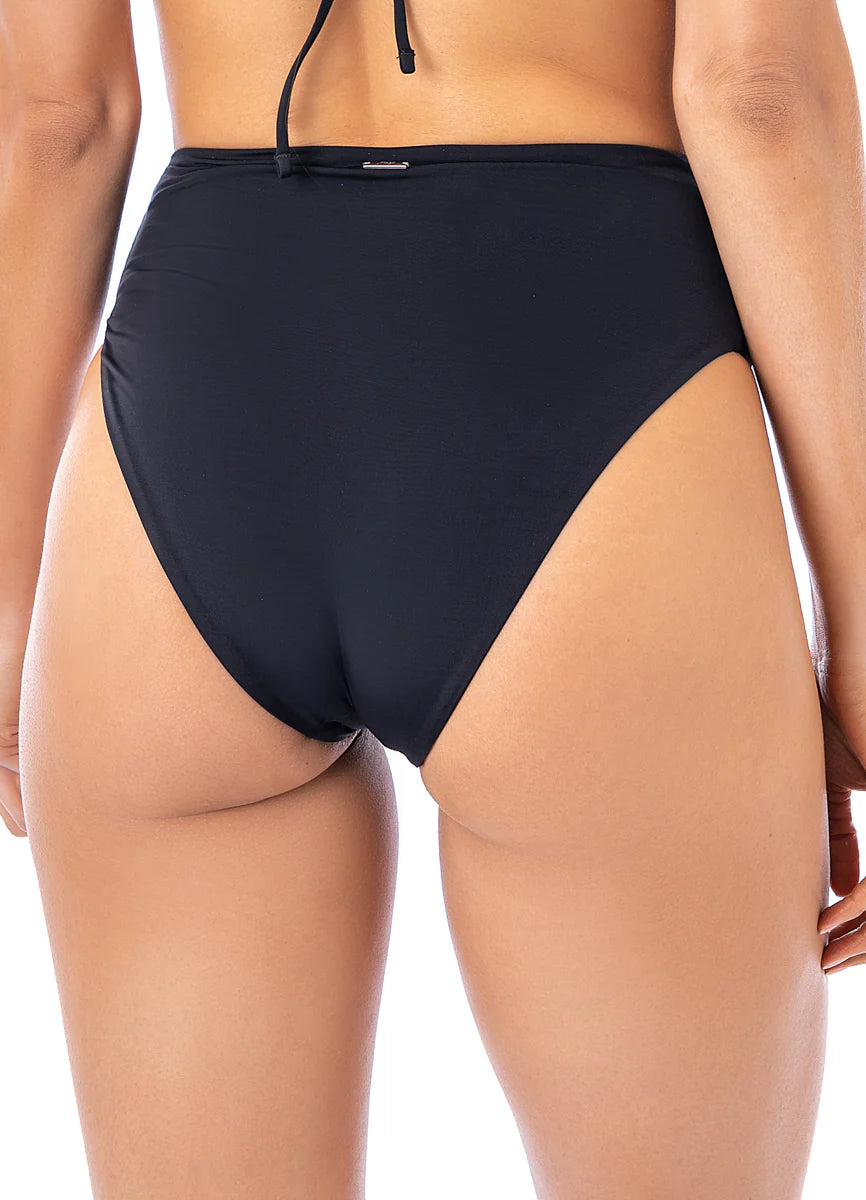 Maaji Ink Black Sully High Rise/High Leg Bikini Bottom